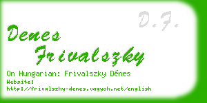 denes frivalszky business card
